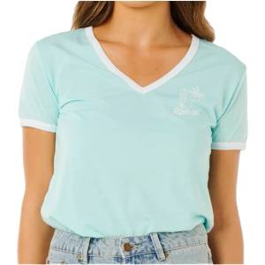Rip Curl Дамска тениска Rip curl Women's Hotel Malibu V-Neck T-shirt - Light Sea Blue (916-5862-0113)