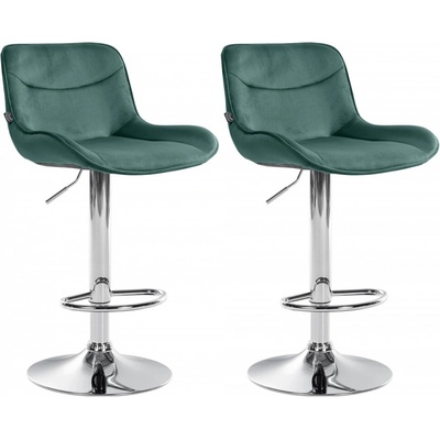 Design-Shop Vonore chróm / zamat Zelená 2 ks