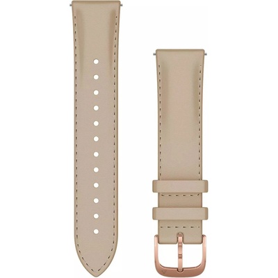 Garmin Каишка Garmin - QR Leather, Venu/vivomove, 20 mm, Light Sand/Rose Gold PVD (010-12924-21)