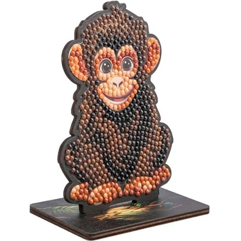 Craft Buddy Комплект за диамантена бродерия, Craft Buddy, Crystal Art Buddies, Шимпанзе, 7 части