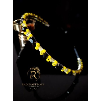 Radi handmade Диадема с жълти кристали и черни камъни (291)