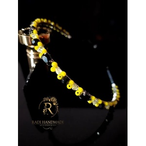 Radi handmade Диадема с жълти кристали и черни камъни (291)