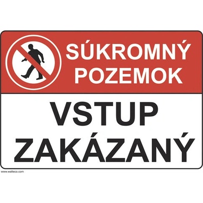 Výstražná tabuľka Súkromný pozemok vstup zakázaný 148 x 210 mm