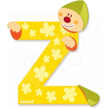 Janod drevené písmenko Z lepiace žlté