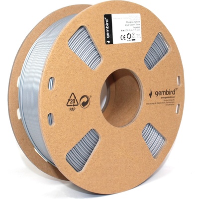 Gembird 3DP-PLA1.75-01-S, 3D филамент, PLA, 1, 75mm, 1000g, Сребро (3DP-PLA1.75-01-S)