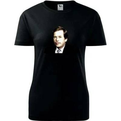 Černé dámské tričko Václav Havel kresba
