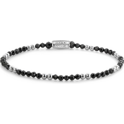 Rebel & Rose RR-30005-S-S náramek Black & Silver Glam Rocks
