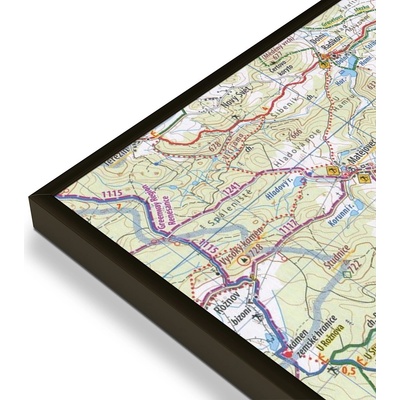 KČT 03 Krušné hory, Kraslicko - nástěnná turistická mapa 60 x 90 cm Varianta: mapa v hliníkovém rámu, Provedení: černý rám