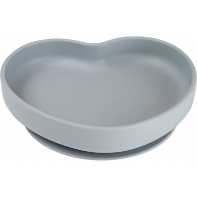 Canpol babies Silicone Suction Plate Heart Grey silikonový talíř s přísavkou 300 ml