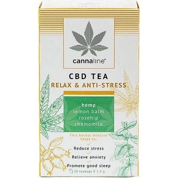Cannaline CBD čaj RELAX & ANTI STRESS 20 x 1,5 g