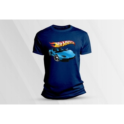 Sandratex dětské bavlněné tričko Hot Wheels 4. Námořnická modrá