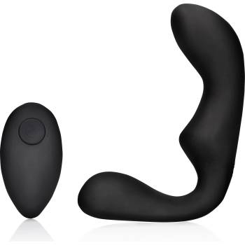 Ouch! Pointed Vibrating Prostate Massager with Remote Control Black