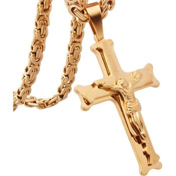 HARAHU Верижка с Кръст jc - 38700 - Златна / 60см kp38700 (jc-38700)