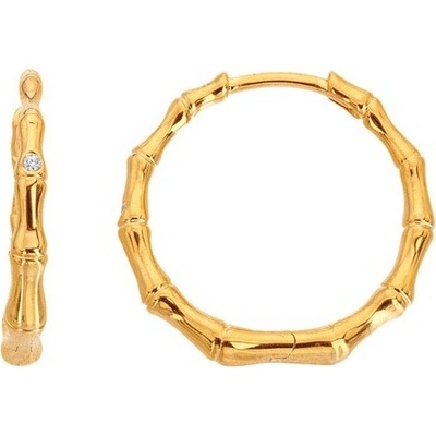 Hot diamonds pozlátené kruhové náušnice s diamantom Golden Edit Hope DE842