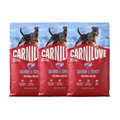 Carnilove Active Dog Made with Salmon & Turkey for Adult Small Breeds 3 x 4 kg