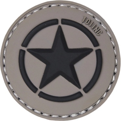 Gumená nášivka 101 Inc USA Allied Star - sivá