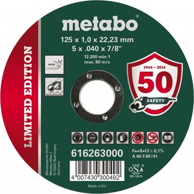 Metabo Řezný kotouč 125 x 1,0 x 22,23 mm 616263000