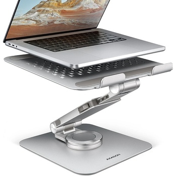 AXAGON STND-LR ALUMINUM for 10" - 17" laptops & tablets, 360° rotation, adjustable height & angle