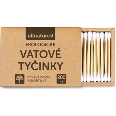 Allnature Ekologické vatové tyčinky 200 ks – Zboží Mobilmania