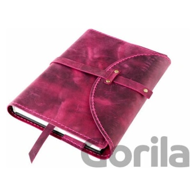 Macoli Hand Made Obal s nýty XL Pull Up Růžový