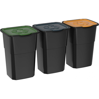 Kôš na triedený odpad Eco 3 Master 50 l BLACK, 3 ks