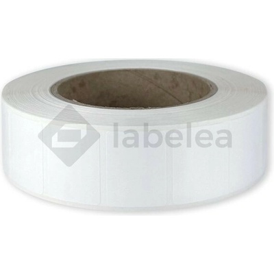 Labelea Polyetylenové samolepicí etikety 32x25 mm odolné bílé lesklé plastové pro termotransfer 2400 etiket na roli bílá Vnitřní průměr dutinky 76 mm EKF032025WPE024D