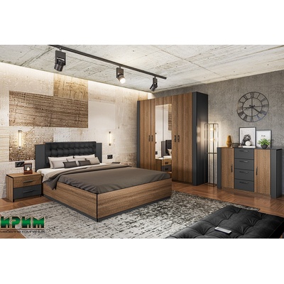 ИРИМ Спален комплект Сити 7080 песаро / графит
