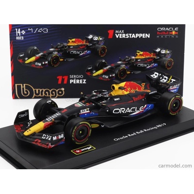 Bburago Red bull F1 Rb19 Team Oracle Red Bull Racing N 1 World Champion Winner Austin Usa Gp 2023 Max Verstappen With Pilot And Showcase Matt modrá 1:43