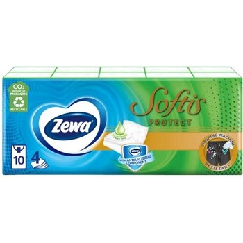 Zewa Softis Protect 4-пластова хартиена носна кърпа 10x9pcs (830377)