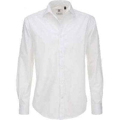 B&C Inspired pánska košeľa dlhými rukávmi black tie LSL/men biela