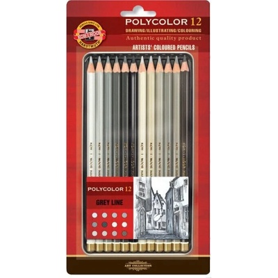 KOH-I-NOOR Комплект цветни моливи Greys 12 бр