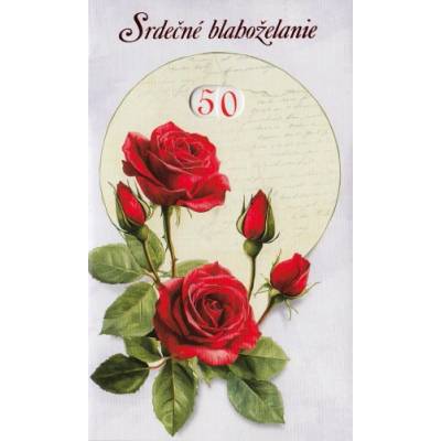 Pozdrav: Srdečné blahoželanie - s textom, otočný (10-1054)
