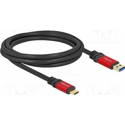 Delock 80618 USB A vidliceUSB C vidlice zlacený 2m černý