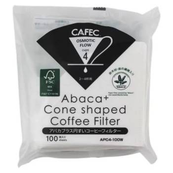 Cafec Abaca+ Cone хартиени филтри - 02, 100 бр (APC4-100W)