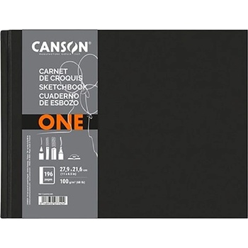 Canson One 27, 9x21, 6 cm, лежаща, 100 g/m2, лепена бяла хартия за рисуване C31200L026 (C31200L026)