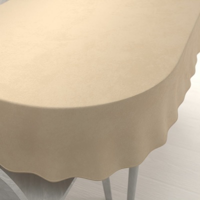 Biante Veľký zamatový oválny obrus Velvet Premium SVP-045 Kávovo béžový 220x260 cm