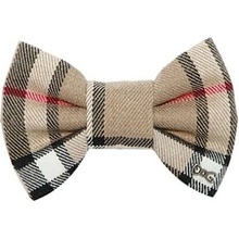 Funky Dog Burberry hnedý kockovaný psí motýlik L