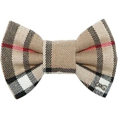 Funky Dog Burberry hnedý kockovaný psí motýlik L