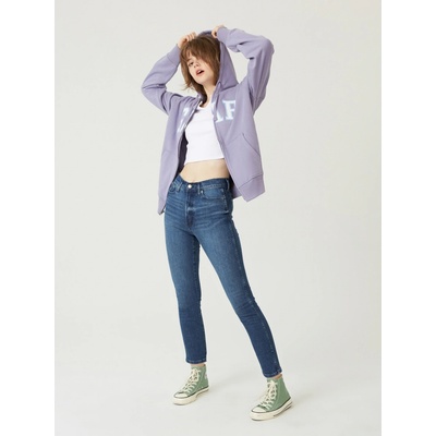 GAP Džíny slim High Rise Vintage Washwell Tmavě modré