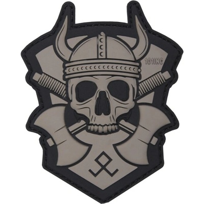 101INC Nášivka 3D PVC VIKING WITH HATCHET GREY