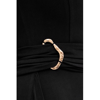 Herve Leger Рокля Herve Leger Mila в черно дълга разкроена RMJ8524949 (RMJ8524949)