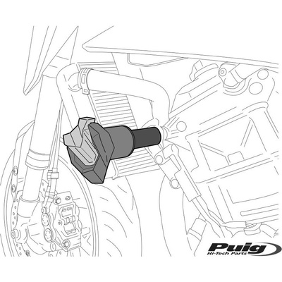 Pádové protektory rámu PUIG R19 21494N černý s šedou gumou
