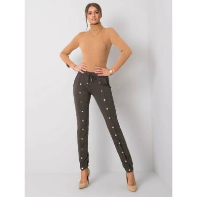Sweatpants-RV-DR-6016.08-dark khaki hnedá RELEVANCE