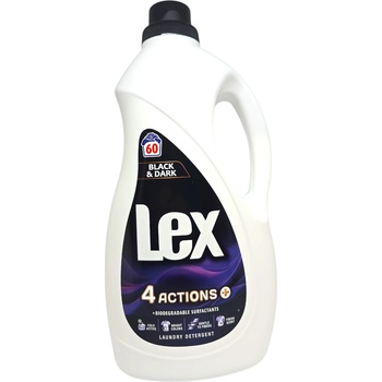 Lex течен перилен препарат, 3 литра, 60 пранета, Черни и тъмни дрехи
