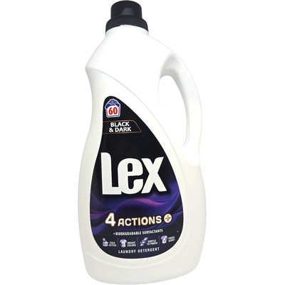 Lex течен перилен препарат, 3 литра, 60 пранета, Черни и тъмни дрехи
