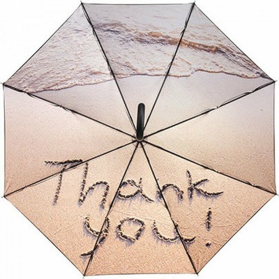 Fare automatický deštník Impressions s ocelovou tyčí Black-Beach Thank You