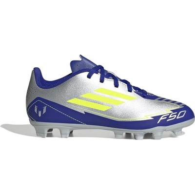 Adidas Юношески футболни бутонки Adidas F50 Club Juniors Firm Ground Football Boots - Silver/Blue