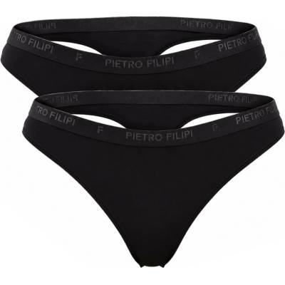 2PACK dámske tangá Pietro Filipi bambusové čierne (2PLTC1)