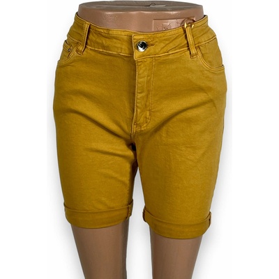 dámske džínsové šortky horčicovej farby horčicová