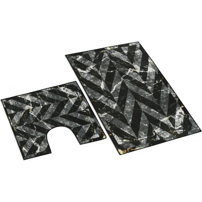 Bellatex Mramor 3D čierna 60 x 100 cm / 60 x 50 cm